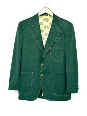 VTG Authentic 70’s J C Penny’s Kelly Green Blazer Jacket EVC Size 42
